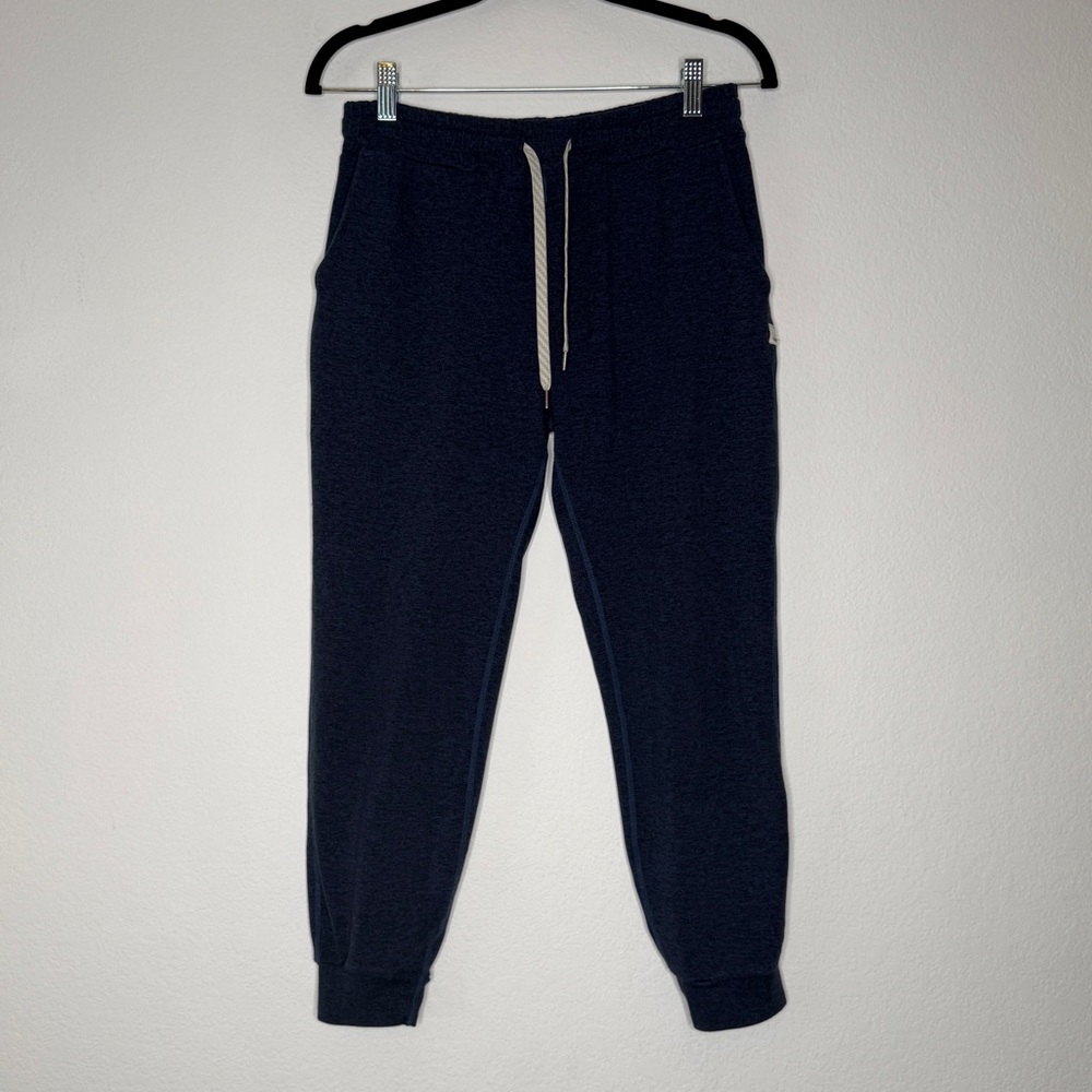 Vuori Performance Joggers Heathered Blue Drawstring Waist Pockets Size S
